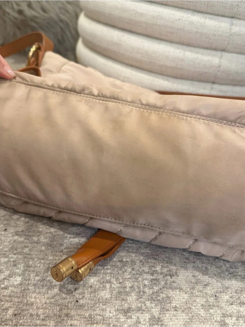 Chloe Light Pink Quilted Diaper Bag